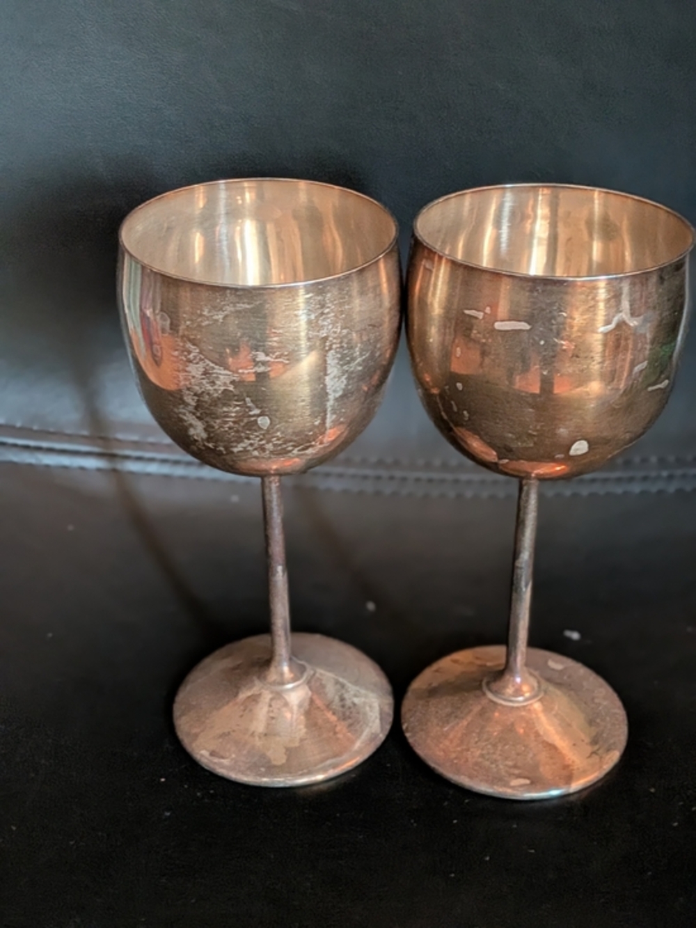 Vintage Silver Plated Wine Goblets - Set of 2